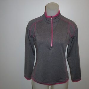 WOMENS FJ GRAY/PINK ACTIVE ZIP TOP SZ S*